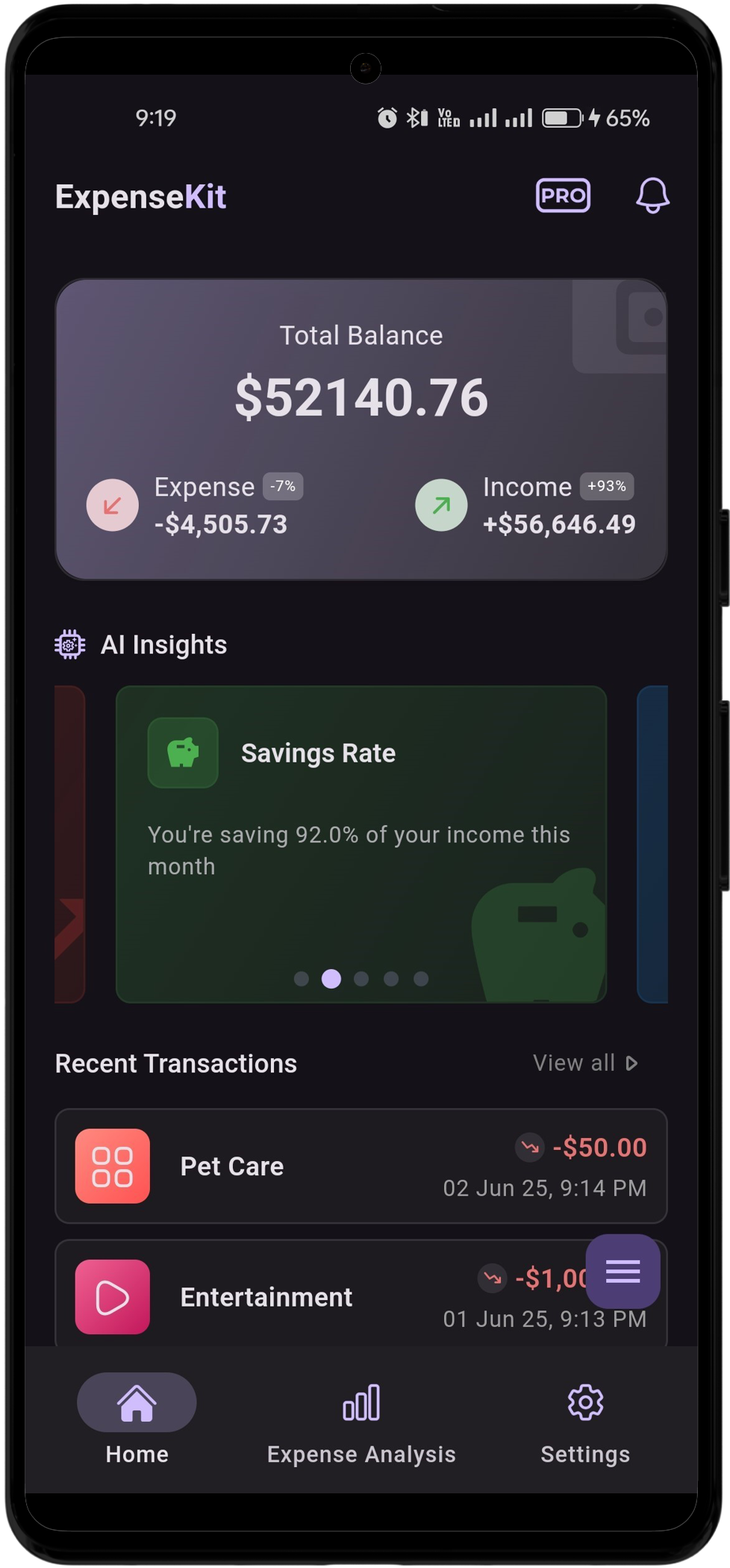 Main Dashboard